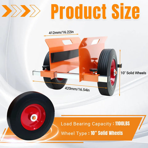 Heavy Duty Panel Dolly 1100 Lbs Capacity For Drywall Doors Slabs And Wood Panels Adjustable Material Mover with 10 Inch Wheels