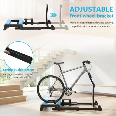 Indoor Bike Resistance Training Platform With Detachable Front Wheel For Easy Setup Anti Slip Quiet Pro Grade Durable Construction setup
