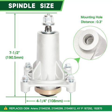 Diagram showing dimensions of the spindle in Mower Deck Spindle Kit For Husqvarna YTH22V46 YTH20K46 YTA22V46 YTH18K46 2346XLS