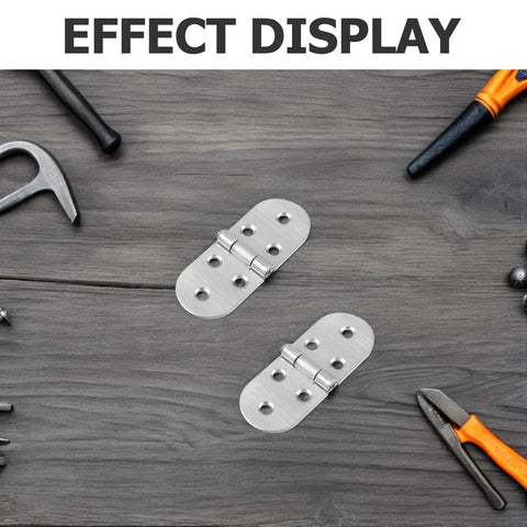Bi Fold Stainless Steel Tray Hinges 4 Pack For Folding Tables And Desks on wooden surface with tools nearby