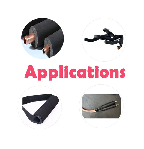 Applications of 2 Inch ID Pipe Insulation Foam Tube 6 Ft Black Nitrile Rubber Tough Protector Cover for various uses