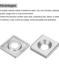Ten Pack EU Standard T Slot End Caps for Aluminum Extrusion 7mm Diameter 20x20mm Silver Quick Fit Pro Grade