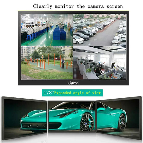 15.6 Inch IPS Monitor With Full HD 1080p Display Multi Input For Security Cameras Office PCs And Gaming Stand Included