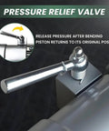 Pressure relief valve on Heavy Duty Electric Hydraulic Rebar Bender With Powerful Piston For Bending Steel Up To 22mm.