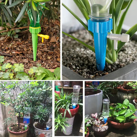 Plant Watering Spikes 12 Pack Auto Drippers Irrigation System With Adjustable Control Valve for pots and garden use