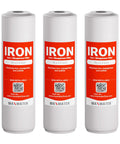 Whole House Iron And Manganese Replacement Filter Set, Heavy Duty 10x2.5 Inch Cartridges, Pack Of 3