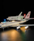 2.0 LED Light Kit For Shuttle Carrier Aircraft 10360 Building Set With Hidden Wire Design illuminated on black background