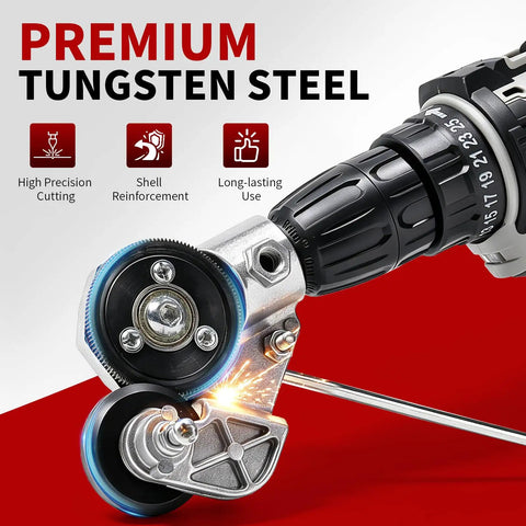 Heavy Duty Metal Nibbler Drill Attachment Double Head Design For Steel Iron Aluminum Copper fast cutting tungsten steel drill bit.