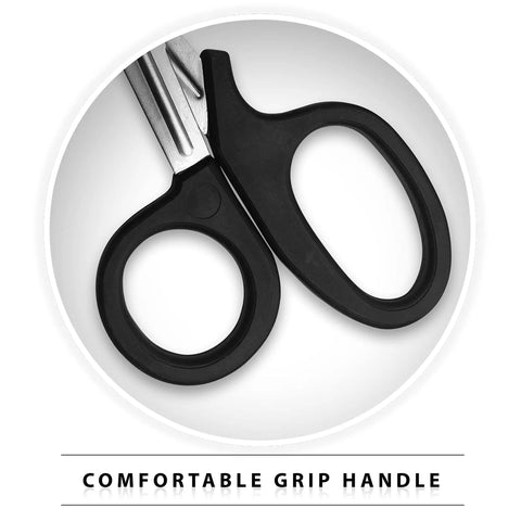 Heavy Duty EMT Shears 12 Pack 7.5 Inch Rainbow Fabric Scissors For EMS Nurses And Crafting Tailoring Razor Sharp Stainless Steel With Serrations Tough Enough To Cut A Penny In Half, black comfort grip handle