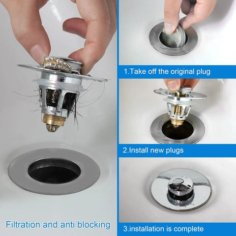 Installation process of Universal Stainless Steel Push Type Basin Pop Up Drain Filter With Basket No Overflow in sink
