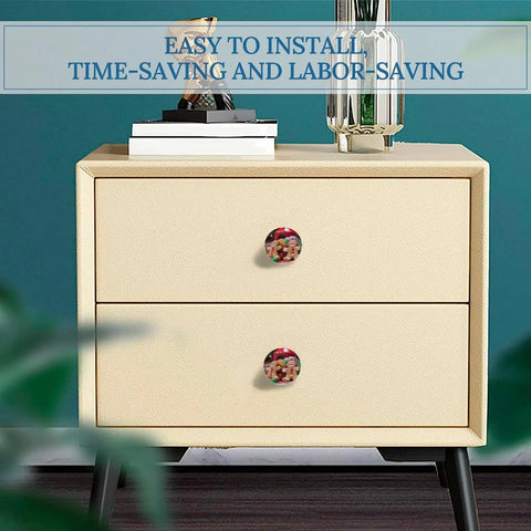Pretty Dang Slick Antique Stainless Steel Cabinet Knobs And Drawer Handles 2 Pack Heavy Duty Round Pulls For Kitchen Bedroom Furniture Heck Of A Upgrade Anti Rust Coating Secure Mounting Hardware Included Versatile Design Easy Install on a beige nightstand.