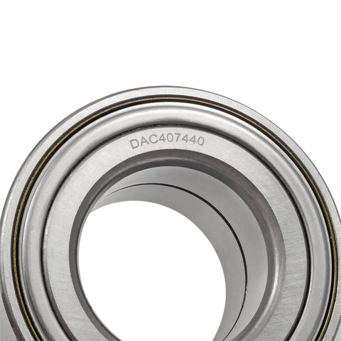 Rock Solid Front And Rear Wheel Bearing Ring Clips For Atv Heavy Duty Steel Locking Rings close-up view of bearing with DAC407440 stamp.