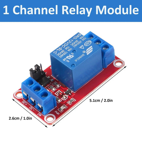4 Piece 12V Relay Module With Optocoupler Isolation 1 Channel Relay Board, 5.1 x 2.6 cm