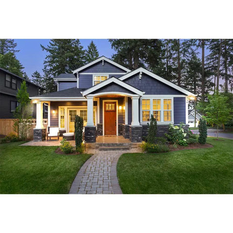 House exterior with TGS Outdoor Integrated LED Flood Light Security Light With Square Head White Built Tough Weatherproof.