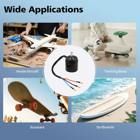 2300W Brushless Motor For Electric Skateboards And DIY E Vehicles 4080 RPM High Torque 170KV DC Motor 24 To 50V applications