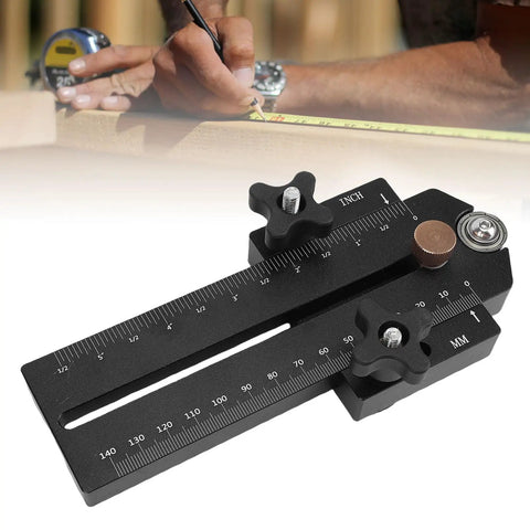 Thin Tear Jig For Table Saw Aluminum Woodworking Tool With Adjustable Sliding Tenon Fits 3/8x3/4 Inch T Slot And 1/4x3/8 Inch Track