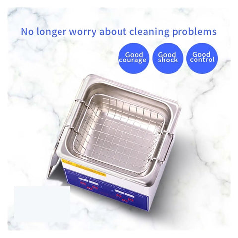 Hualuck Ultrasonic Vinyl Record Cleaner With Heating Feature Stainless Tank for jewelry and small parts, top view.