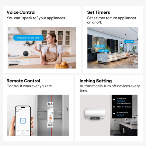 Zigbee 3.0 DIN Rail Smart Switch With Energy Monitoring 32A Panel Controller For Home Assistant Alexa SmartThings; app view
