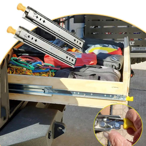 Heavy Duty Locking Drawer Slides 48 Inch Full Extension 1 Pair With Metal Ball Bearing on outdoor truck storage box