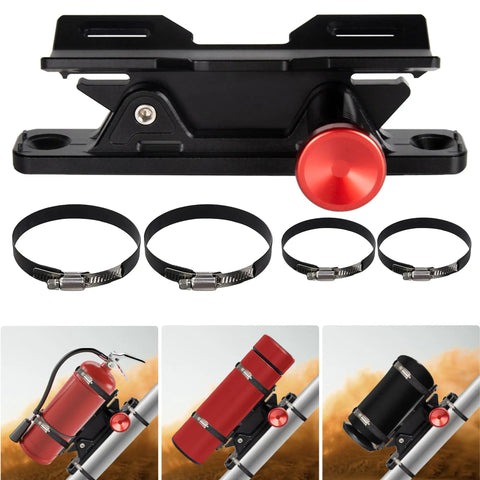 Badass Quick Release Fire Extinguisher Mount Bracket For Jeep Wrangler Truck Utv And Rv Emergency Grab Tool Solid Aluminum with red knob