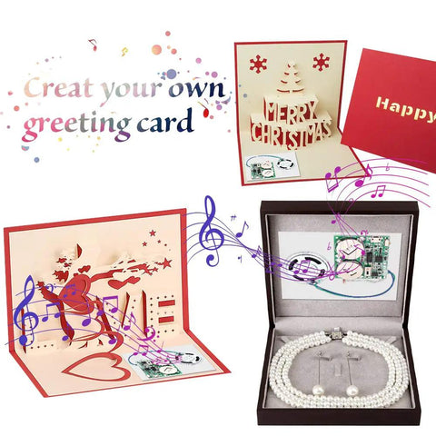Slick DIY Light Activated Sound Module With Type C Usb Recordable Chip And 8Mb Memory Speaker in handmade greeting cards.