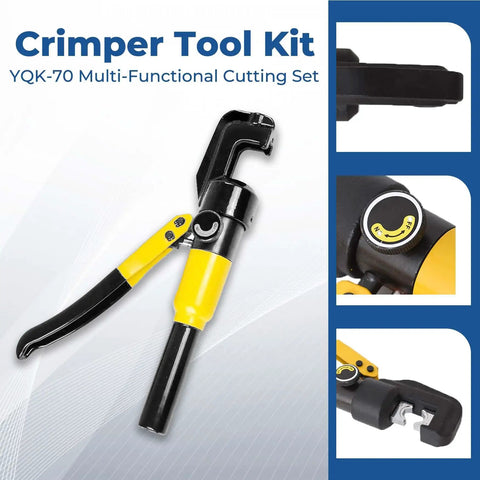 6 Ton Hydraulic Wire Cable Lug Terminal Crimper Crimping Tool With 9 Dies, Heavy Duty Crimping Machine showing components