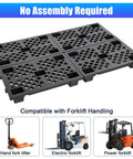 Heavy Duty Plastic Pallets 8 Piece Set With Ventilated Grid Design For Airflow Interlocking And Stackable HDPE Platform shown