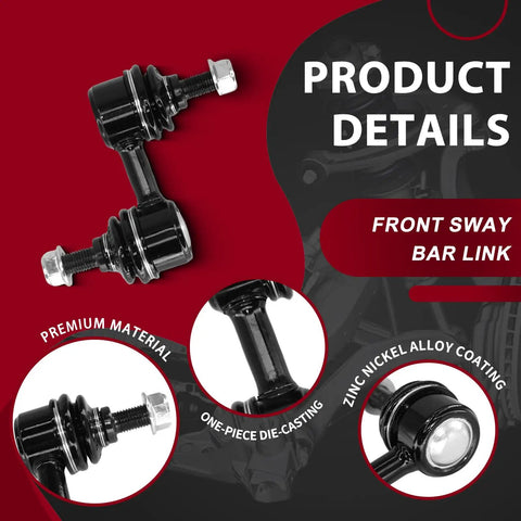 Complete Front Suspension Kit With Control Arms Tie Rods And Sway Bar Links For Subaru Forester Models Years 2009 To 2013 Ready To Fix That Rattle And Improve Handling On The Road. front sway bar link, black metal