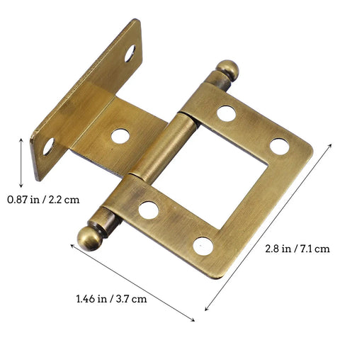 Vintage Style Solid Metal Cabinet Door Hinges 19mm Non Mortise Folding Hinges 2.8 in gold hinge for Wooden Doors