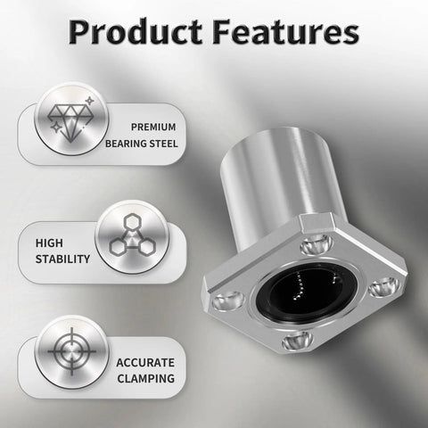 Square Flange Linear Ball Bearings LMK16UU 4 Pack, showcasing premium bearing steel and accurate clamping for precision setups