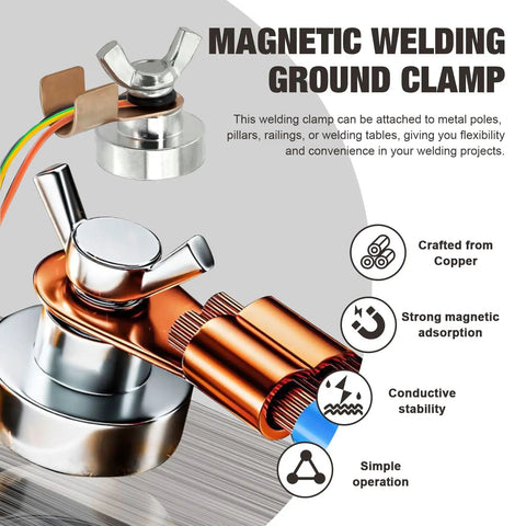 2 Pack Welding Magnetic Grounding Clamp For Welder Magnetic Ground Clip For Fast Snap No Fuss Welding Setup On Any Metal Surface