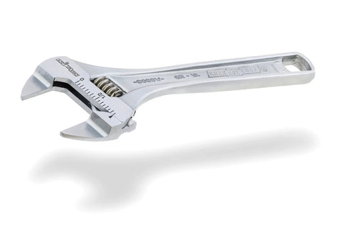 Six Inches Extra Slim Jaw Adjustable Wrench Engineered For Tight Shuts With Snag Free Clearance And Laser Engraved Scales pro shop tool.