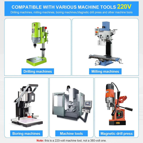 Tools collage showing drilling machines, milling machines, boring machines, machine tools, and magnetic drill press