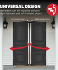 Universal design for Front Door Lock Set With Deadbolt And Handleset Satin Nickel demonstrating left and right-handed install.