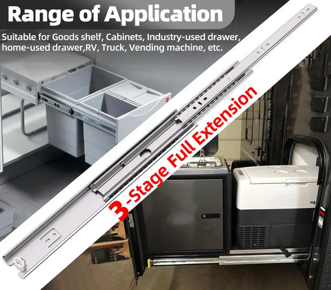Beefy Heavy Duty Drawer Slides 1 Pair Supports Up To 200 Lbs Full Extension Ball Bearing Rails For Cabinets And Tool Boxes 16 Inch With M4 Screws Built To Last on RV drawer and cabinet setup