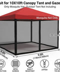 10x10 Mosquito Net With Zipper For Patio Gazebo And Canopy Tent Ultra Fine Mesh Replacement Screen Wall Net Only Fits Instant Canopies Tents Pergolas Foldable Pavilions Easy Install Built Tough shown with red canopy