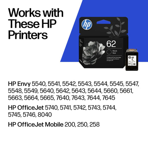 Heavy Duty Black Printer Ink Cartridge Works As A Solid Workhorse Delivering Crisp Pages And Bold Text For Daily Hustle Or Weekend Tasks Compatible With Smooth Operating Envy Printers packaged with graphics showing compatible HP printer models.