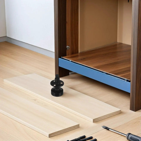 4 Pack Adjustable Furniture Leveling Feet For Cabinets Beds And Tables 3/8-16 Inch Threaded Legs next to cabinet parts