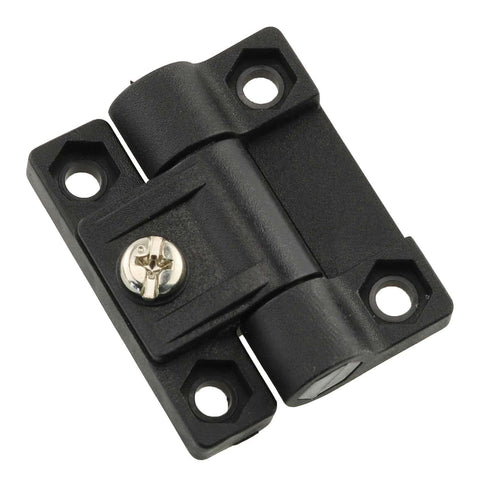Adjustable Torque Position Cabinet Box Hinge Black Plastic 2 Pack With Modern Style And Unfinished Finish, forward view