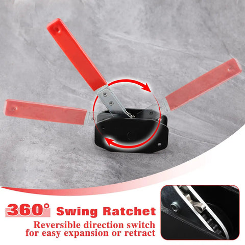 360 Degree Adjustable Brake Caliper Compression Tool With Piston Spreader showing red-handled ratchet mechanism