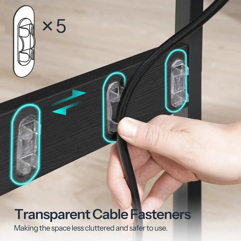 Under Desk CPU Stand With Charging Station Two Tier Mobile Computer Tower Cart With Lockable Wheels cable fasteners
