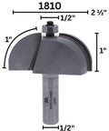 Cove Router Bit With One Inch Radius And Two And A Half Inch Diameter For Decorative Edge Profiling Carbide Tipped Half Inch Shank
