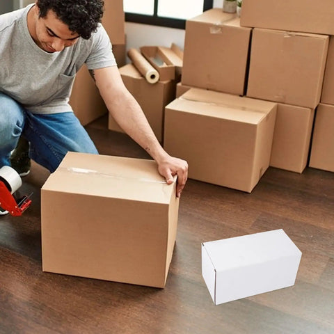 10 Pack Beefy Heavy Duty Corrugated Cardboard Shipping Boxes 7x4x4 Inch Box Mailers for Shipping Packing and Storage