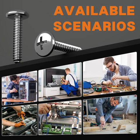 130 Piece Eight Thirty Two Machine Screws Assortment Kit With Phillips Pan Head Bolts In Three Oh Four Stainless Steel