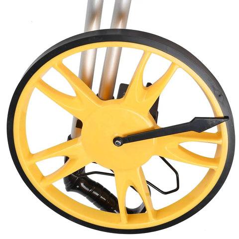 Fabater Distance Measuring Wheel close-up of yellow wheel and handle with anti-slip material for accurate distance measurement.
