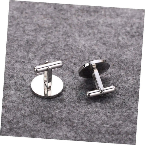 Polished button style Black Cross Pattern Titanium Steel Cufflinks For Men, Sharp Dress Shirt Fasteners for classy events.