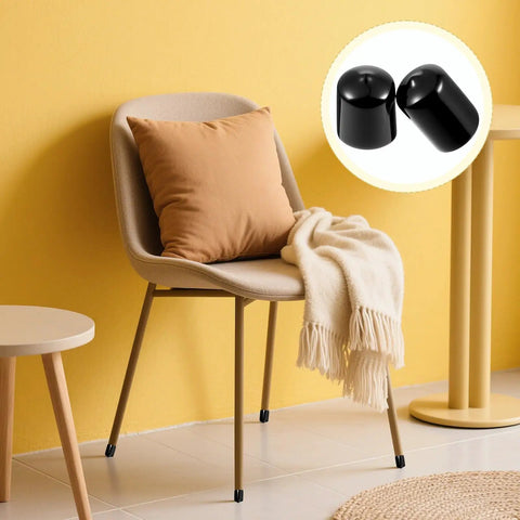 Chair with 12 Pack 1 Inch Rubber End Caps And Plugs For Metal Tubing Round Black Protective Caps inset image