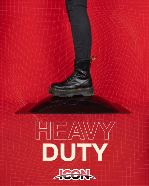Heavy duty boot stepping on Skylight Inner Dome Replacement For 22 X 14 X 5 Opening SL1422 on red grid background