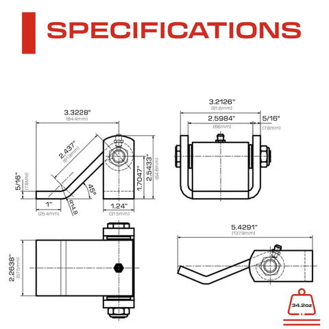 Heavy Duty Weld On Trailer Hinges 2 Pack Steel Leaf Style Tailgate Strap With Grease Zerk dimensions and specifications diagram.