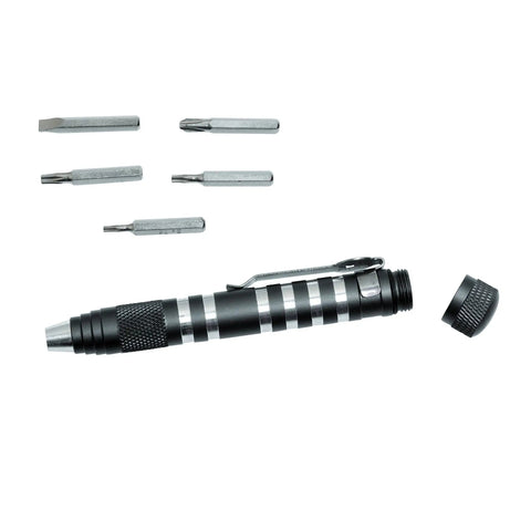 4.8 Inch Magnetic Bit Driver With Built In Bit Storage And Aluminum Body, includes T6 T8 T10 and Number 2 Phillips and Slotted bits